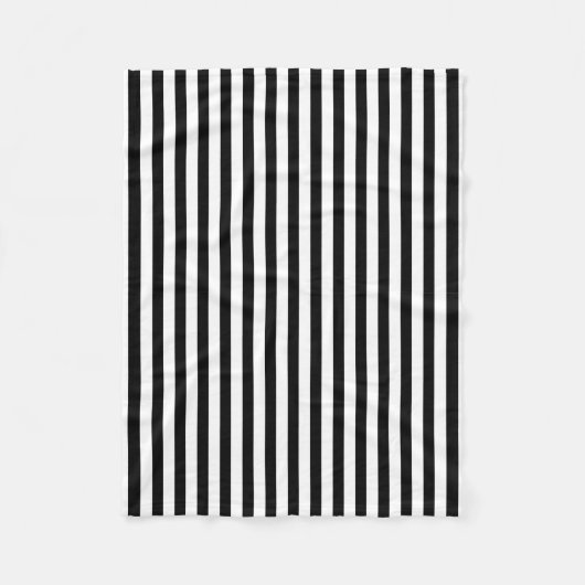 Classic Modern Minimal Schwarz und Weiß gestreift Fleecedecke (Vorderseite)