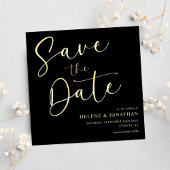 Classic Modern Minimalistisch Black Elegante Hochz Save The Date