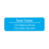 Classic Modern Minimalistisch Sky Blue Name Addres (Vorne)