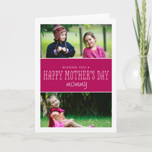 Classic & Modern Mother's Day Foto Card Karte (Vorderseite)