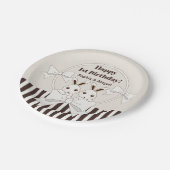 Classic Modern Niedlich Twin Bunny Girl Geburtstag Pappteller (Schrägansicht)