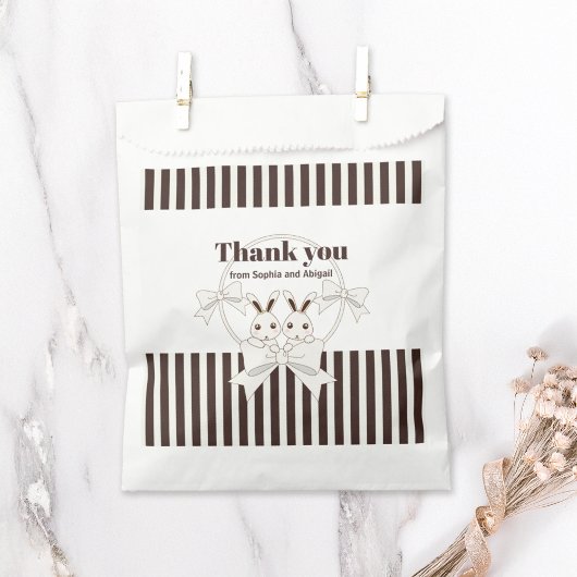 Classic Modern Niedlich Twin Bunny Girl Vielen Dan Geschenktütchen