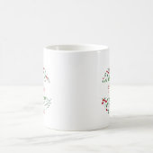 Classic Modern Red Green Floral Berries Weihnachte Kaffeetasse (Mittel)