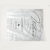 Classic Modern Rustic Wood Winter Wedding Willkomm Wandteppich (Vorderseite (Horizontal))