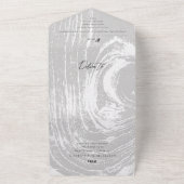 Classic Modern Rustic Woodgrain Winter Wedding All In One Einladung (Außenbereich)