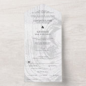 Classic Modern Rustic Woodgrain Winter Wedding All In One Einladung (Innen Boden)