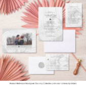 Classic Modern Rustic Woodgrain Winter Wedding Einladung