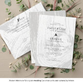 Classic Modern Rustic Woodgrain Winter Wedding Einladung