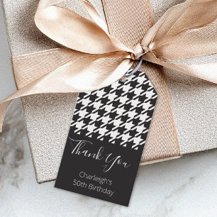 Classic Modern Schwarz-weißes Hahnentrittmuster Vi Geschenkanhänger