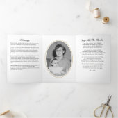 Classic Modern Script 2-Photo Funeral Dreifach-gefaltete Programmkarte (Innenseite)