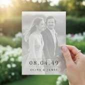 Classic Modern Script Photo Wedding Invitation Einladung