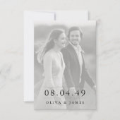 Classic Modern Script Photo Wedding Invitation Einladung (Vorderseite)