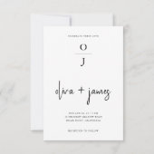 Classic Modern Script Photo Wedding Invitation Einladung (Rückseite)