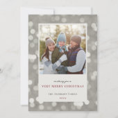 Classic Modern Silver Lights Weihnachtsfotokarte Feiertagskarte (Vorderseite)