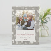 Classic Modern Silver Lights Weihnachtsfotokarte Feiertagskarte (Stehend Vorderseite)