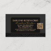 Classic Modern Simple Black Gold Visitenkarte (Rückseite)