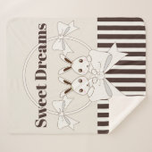 Classic Modern Stripe Niedlich Twin Bunny Girl Sherpadecke (Vorderseite (Horizontal))