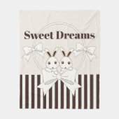 Classic Modern Stripe Niedlich Twin Bunny Kids Gir Fleecedecke (Vorderseite)