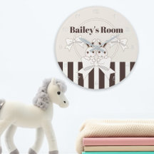 Classic Modern Stripe Niedlich Twin Bunny Kids