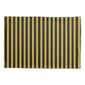 Classic Modern Striped Black and Metallic Gold Kissenbezug (Rückseite-Links)