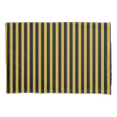 Classic Modern Striped Black and Metallic Gold Kissenbezug (Vorderseite-Links)
