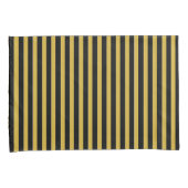 Classic Modern Striped Black and Metallic Gold Kissenbezug (Vorderseite-Rechts)