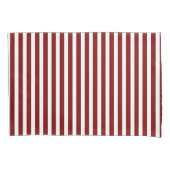 Classic Modern Striped Deep Red and White Kissenbezug (Vorderseite-Links)