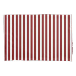 Classic Modern Striped Deep Red and White Kissenbezug