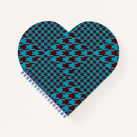 Classic Modern Tatan Kariert Blue & Brown Notizblock (Vorderseite)