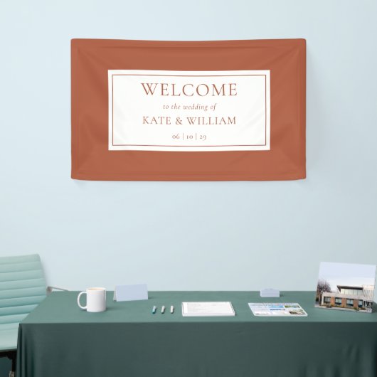 Classic Modern Terracotta Wedding Willkommen Banner (Messeveranstaltung)