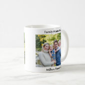 Classic Modern Two Photo Minimalist Family Keepsak Kaffeetasse (VorderseiteRechts)