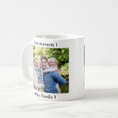Classic Modern Two Photo Minimalist Family Keepsak Kaffeetasse (Vorderseite Links)