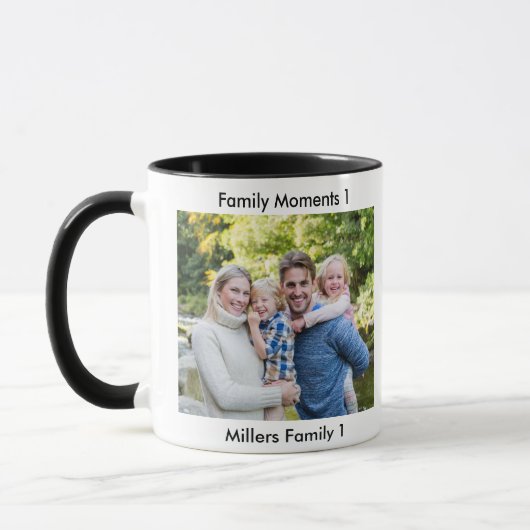Classic Modern Two Photo Minimalist Family Keepsak Tasse (Links)