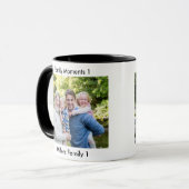 Classic Modern Two Photo Minimalist Family Keepsak Tasse (Vorderseite Links)