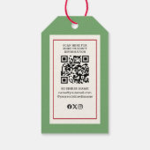 Classic Modern Vintag Red Green Christmas Geschenkanhänger (Rückseite)