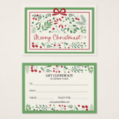 Classic Modern Vintag Red Green Floral Weihnachten (Vorne & Hinten)