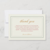 Classic Modern Vintage Wedding Guest Dankeskarte (Vorderseite)