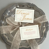 Classic Modern Vintage Wedding Guest Dankeskarte