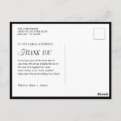 Classic Modern Wedding Foto Vielen Dank Postkarte (Rückseite)