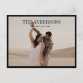 Classic Modern Wedding Foto Vielen Dank Postkarte (Vorderseite)