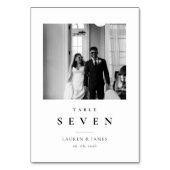 Classic Modern Wedding Photo Table Number Card Tischnummer (Rückseite)