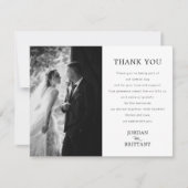 Classic Monochrome Wedding Foto Danke Cards (Vorderseite)
