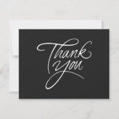 Classic Monochrome Wedding Foto Danke Cards (Rückseite)