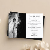 Classic Monochrome Wedding Foto Danke Cards