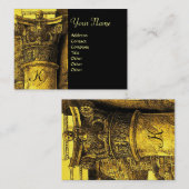 CLASSIC MONOGRAM 2, hellbraun, schwarz Visitenkarte (Vorne/Hinten)