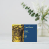 CLASSIC MONOGRAM 2 hellrot-blau Visitenkarte (Stehend Vorderseite)