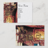 CLASSIC MONOGRAM 2 Hellrotes Gelb, Gold, metallisc Visitenkarte (Vorne/Hinten)