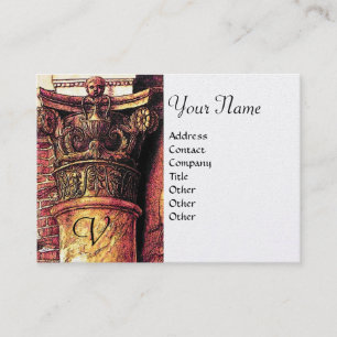 CLASSIC MONOGRAM 2 Hellrotes Gelb, Perle Visitenkarte