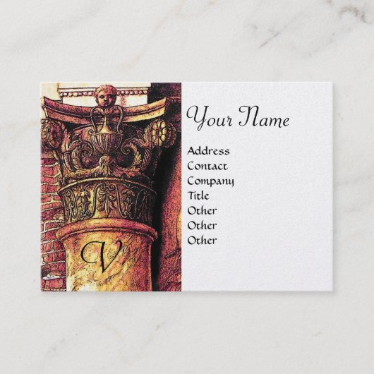 CLASSIC MONOGRAM 2 Hellrotes Gelb, Perle Visitenkarte (Vorderseite)