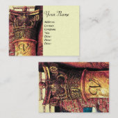 CLASSIC MONOGRAM 2 hellrotes Gelb, Platin Visitenkarte (Vorne/Hinten)